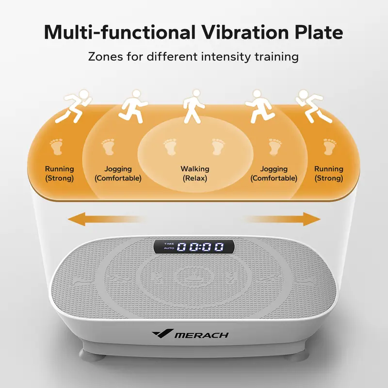 Full Body Vibration Plate Exercise Machine, Compact Home Workout Platform, 400 lbs Capacity