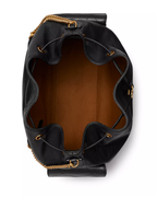 CHARLIE QUILTED SUEDE DRAWSTRING SHOULDER BAG