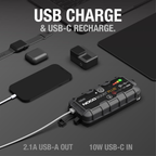 1000A Portable Car Jump Starter with USB Charger, UltraSafe Battery Booster for Gas & Diesel Engines