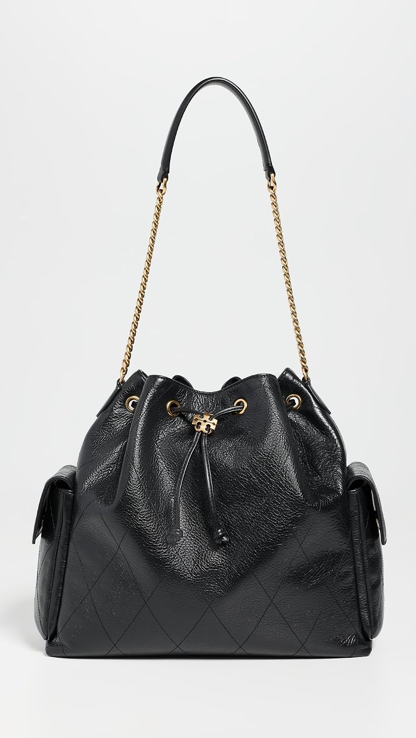 Tory Burch Women's Charlie Quilted Large Drawstring Shoulder Bag