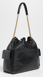 Tory Burch Women's Charlie Quilted Large Drawstring Shoulder Bag