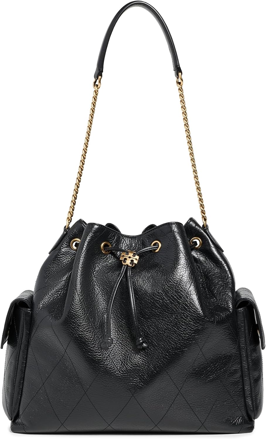 Tory Burch Women's Charlie Quilted Large Drawstring Shoulder Bag