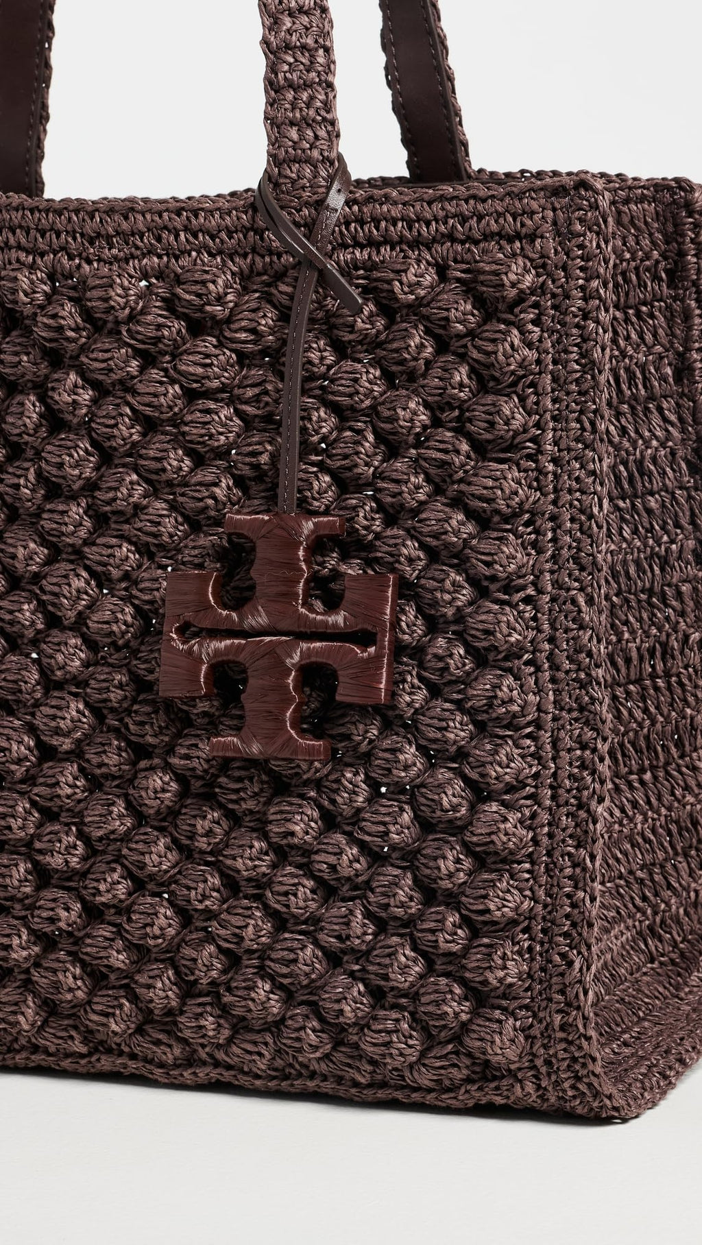 Tory Burch Women's Ella Hand Crochet Popcorn Stitch Small Tote Bag