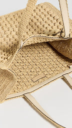Tory Burch Women's Ella Hand Crochet Popcorn Stitch Small Tote Bag