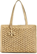 Tory Burch Women's Ella Hand Crochet Popcorn Stitch Small Tote Bag