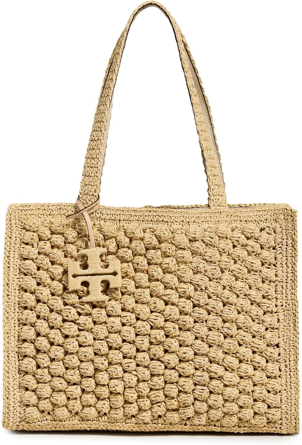 Tory Burch Women's Ella Hand Crochet Popcorn Stitch Small Tote Bag