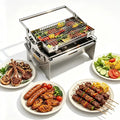 360° Manual Rotatable Flip BBQ Grill, Foldable Stainless Steel Portable Outdoor Grill