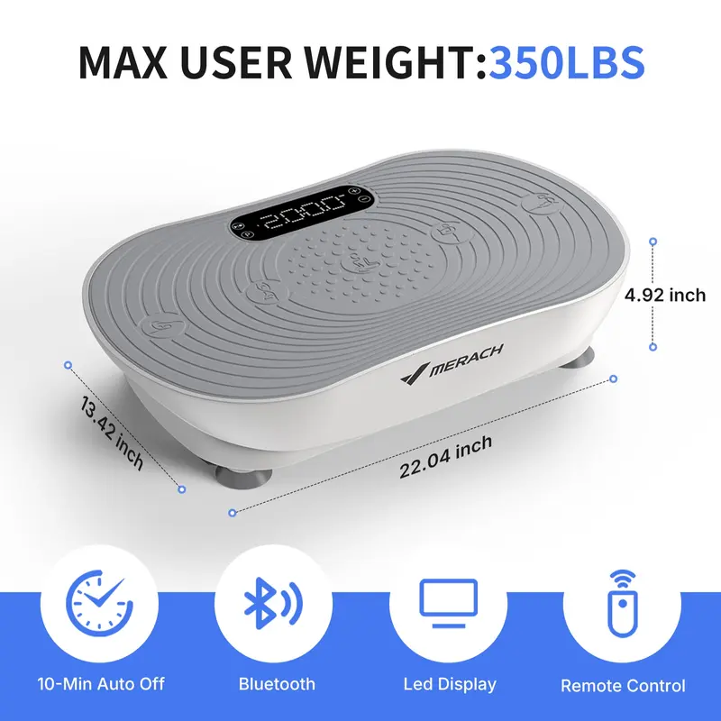 Full Body Vibration Plate Exercise Machine, Compact Home Workout Platform, 400 lbs Capacity