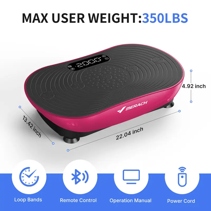 Full Body Vibration Plate Exercise Machine, Compact Home Workout Platform, 400 lbs Capacity