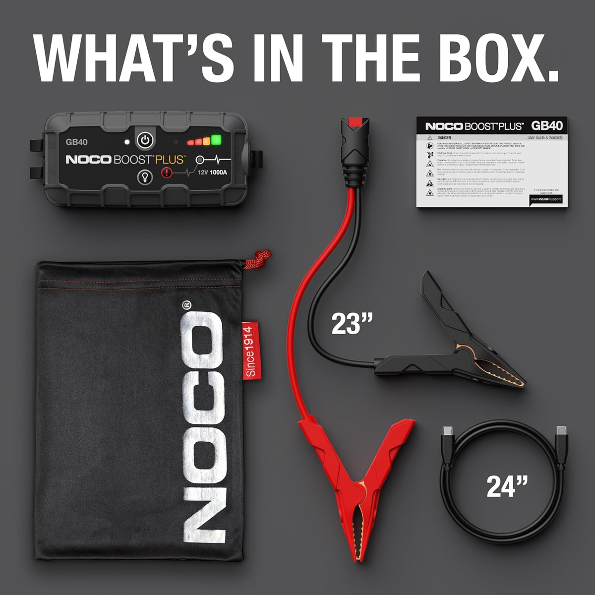 1000A Portable Car Jump Starter with USB Charger, UltraSafe Battery Booster for Gas & Diesel Engines