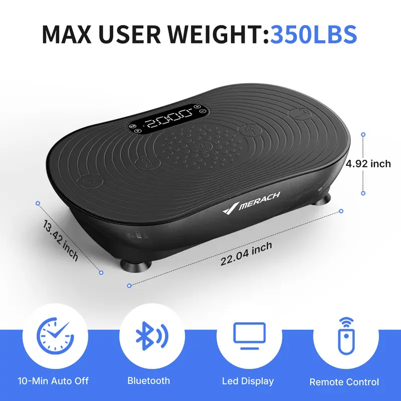Full Body Vibration Plate Exercise Machine, Compact Home Workout Platform, 400 lbs Capacity