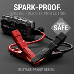 1000A Portable Car Jump Starter with USB Charger, UltraSafe Battery Booster for Gas & Diesel Engines